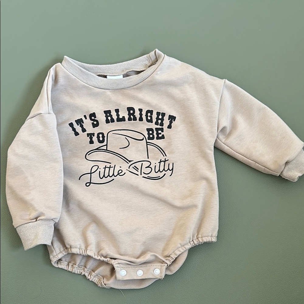 Gray Baby Bodysuit with Graphic Print